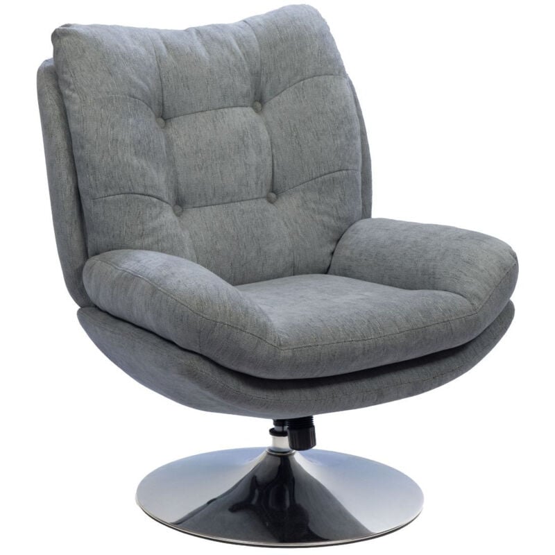 Fauteuil de salon relax pivotant en tissu - eric