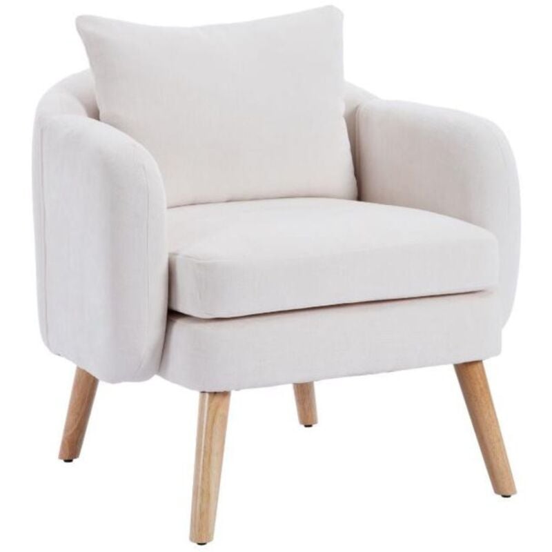 Wahson Office Chairs - Fauteuil Relax, Fauteuil de Salon Scandinave, Fauteuil Salon en Chenille avec Pied Bois Fauteuil Confortable avec Assise