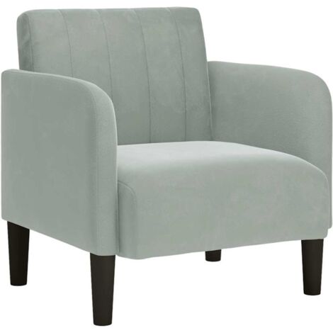 Fauteuil de Salon,Chaise,Fauteuil avec accoudoirs gris clair 54 cm velours CFW469487