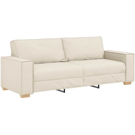 Fauteuil de Salon，Chaise，Fauteuil avec coussin avec oreiller Beige 220 x 78 x 84 cm Lin CFW175338