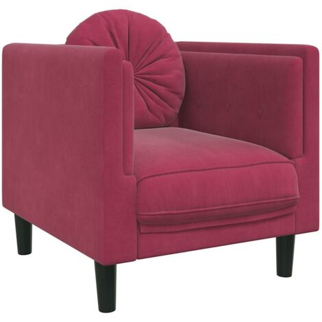 Fauteuil de Salon，Chaise，Fauteuil avec coussin rouge bordeaux velours CFW769318