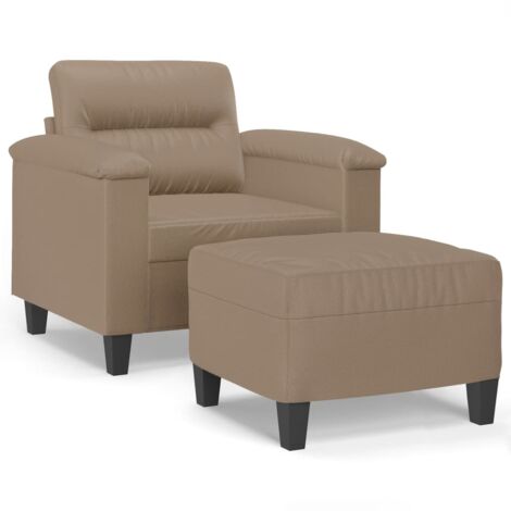 Fauteuil de Salon，Chaise，Fauteuil avec repose-pied Cappuccino 60 cm Similicuir CFW248841