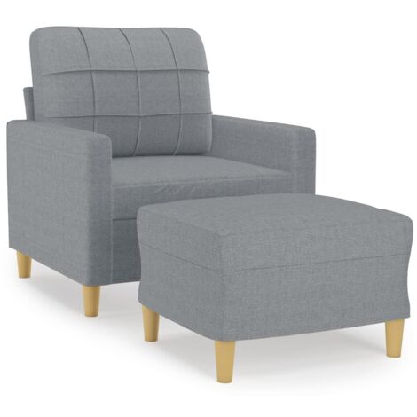 Fauteuil de Salon，Chaise，Fauteuil avec repose-pied Gris clair 60 cm Tissu CFW963807