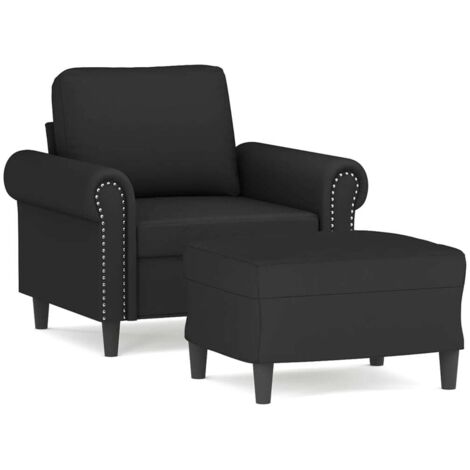 Fauteuil de Salon，Chaise，Fauteuil avec repose-pied Noir 60 cm Velours CFW113304