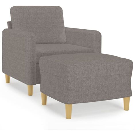 Fauteuil de Salon，Chaise，Fauteuil avec repose-pied Taupe 60 cm Tissu CFW195220