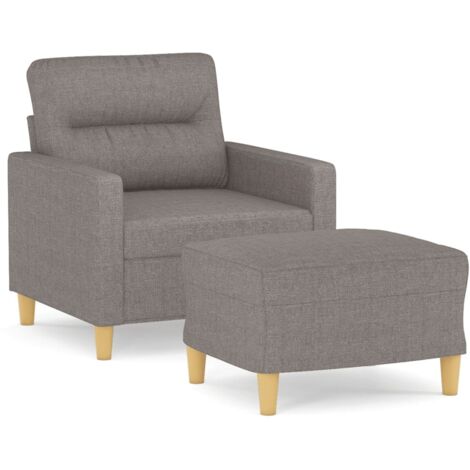 Fauteuil de Salon，Chaise，Fauteuil avec repose-pied Taupe 60 cm Tissu CFW275301
