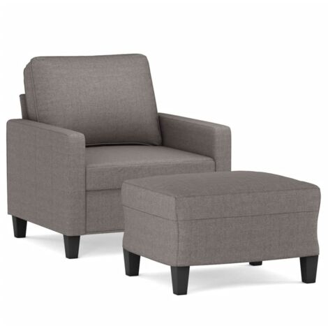 Fauteuil de Salon，Chaise，Fauteuil avec repose-pied Taupe 60 cm Tissu CFW484989