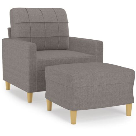 Fauteuil de Salon，Chaise，Fauteuil avec repose-pied Taupe 60 cm Tissu CFW748785