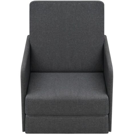 Fauteuil de Salon，Chaise，Fauteuil convertible gris foncé tissu CFW260332