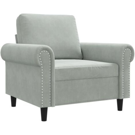 Fauteuil de Salon,Chaise,Fauteuil Gris clair 60 cm Velours CFW352919