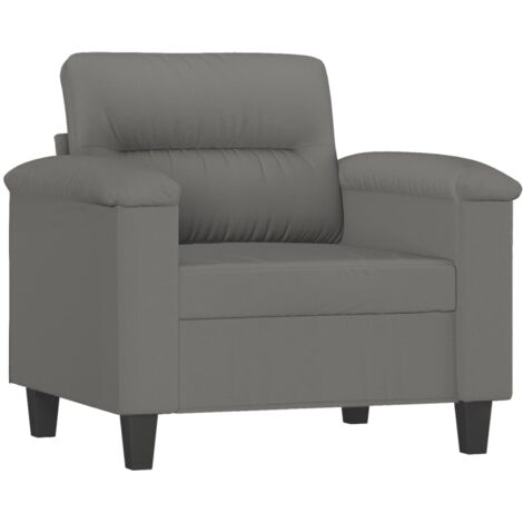 Fauteuil de Salon，Chaise，Fauteuil gris foncé 60 cm tissu microfibre CFW426422