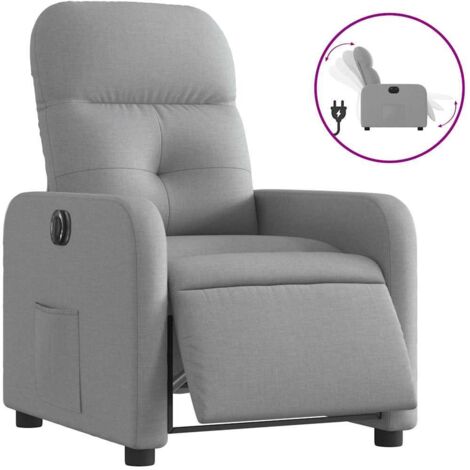 Fauteuil de Salon，Chaise，Fauteuil inclinable électrique Gris clair Tissu CFW313917