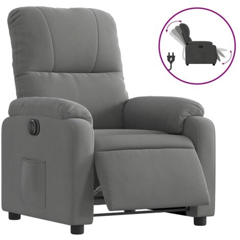 Fauteuil de Salon，Chaise，Fauteuil inclinable électrique gris foncé tissu microfibre CFW269954