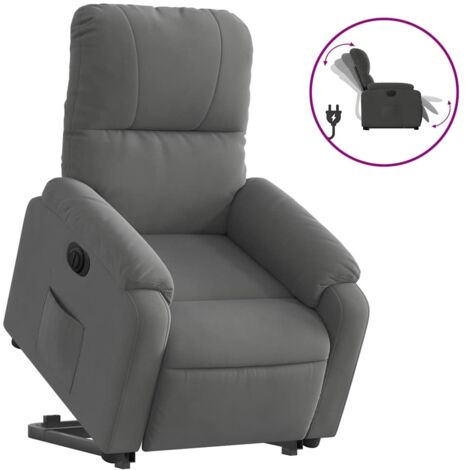 Fauteuil de Salon，Chaise，Fauteuil inclinable électrique gris foncé tissu microfibre CFW700324