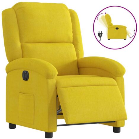 Fauteuil de Salon，Chaise，Fauteuil inclinable électrique jaune velours CFW794116