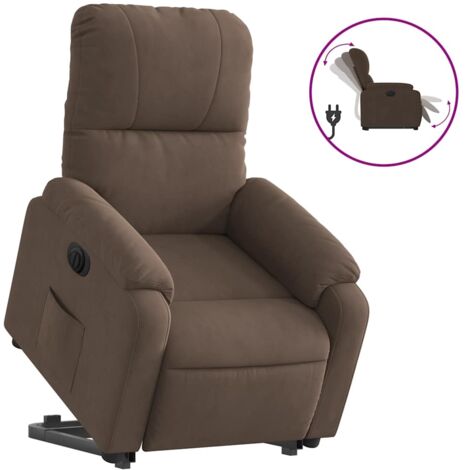 Fauteuil de Salon，Chaise，Fauteuil inclinable électrique marron tissu microfibre CFW934183