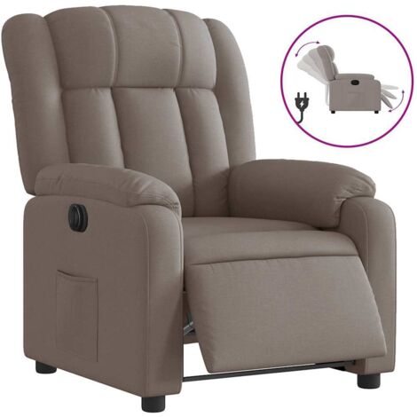 Fauteuil de Salon，Chaise，Fauteuil inclinable électrique Taupe Tissu CFW597659