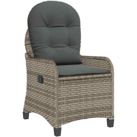Fauteuil de Salon,Chaise,Fauteuil inclinable Gris 56 x 66 x 95 cm polyrotin CFW905126