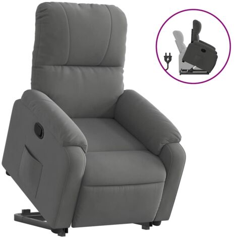 Fauteuil de Salon，Chaise，Fauteuil inclinable gris foncé tissu microfibre CFW729222