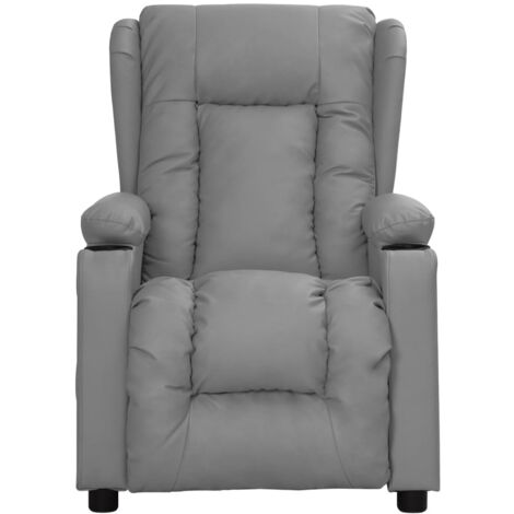 Fauteuil de Salon，Chaise，Fauteuil inclinable Gris Similicuir CFW299631