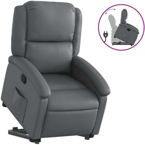 Fauteuil de Salon，Chaise，Fauteuil inclinable Gris Similicuir CFW388168