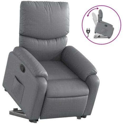 Fauteuil de Salon，Chaise，Fauteuil inclinable Gris Similicuir CFW400763