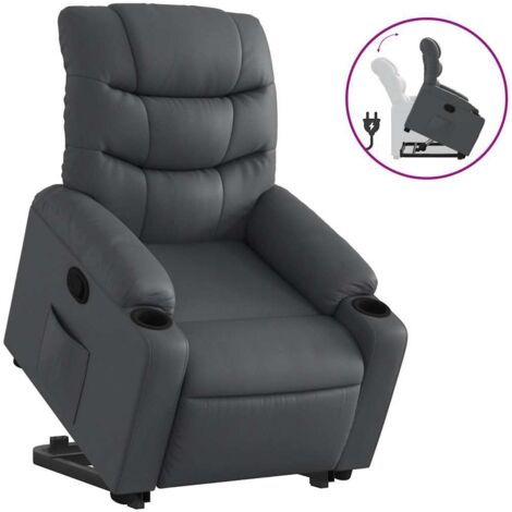Fauteuil de Salon，Chaise，Fauteuil inclinable Gris Similicuir CFW528989