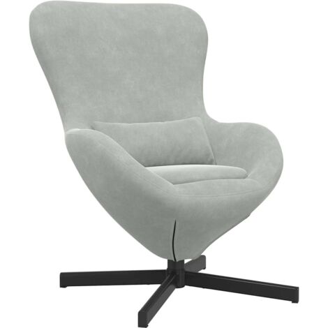 Fauteuil de Salon，Chaise，Fauteuil œuf Gris clair 63 x 73 x 90 cm Velours CFW793267