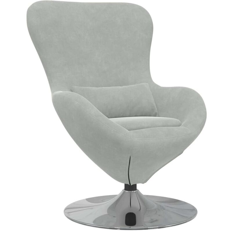 Fauteuil de Salon，Chaise，Fauteuil œuf Gris clair 63 x 73 x 90 cm Velours CFW874398