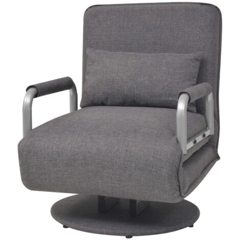 Fauteuil de Salon，Chaise，Fauteuil pivotant et canapé-lit gris foncé tissu CFW910048