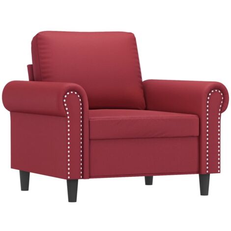 Fauteuil de Salon，Chaise，Fauteuil Rouge bordeaux 60 cm Similicuir CFW111895