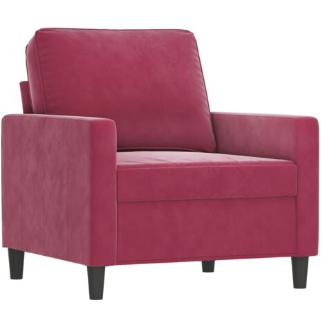 Fauteuil de Salon，Chaise，Fauteuil Rouge bordeaux 60 cm Velours CFW117136