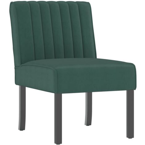 Fauteuil de Salon,Chaise,Fauteuil sans accoudoirs vert foncé velours CFW771966