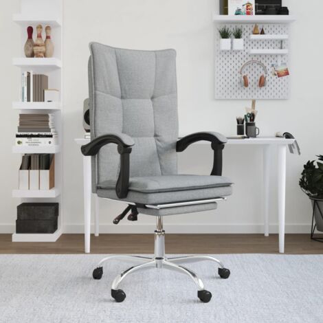 Fauteuil de Salon，Fauteuil inclinable de bureau Gris clair Tissu CFW18664