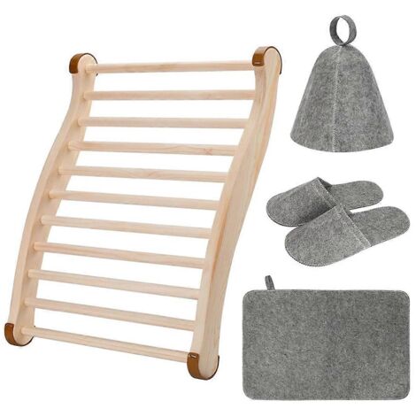 Fauteuil de sauna en bois confortable avec dossier et design en forme de S