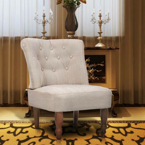 Fauteuil de Style France Crème Tissu