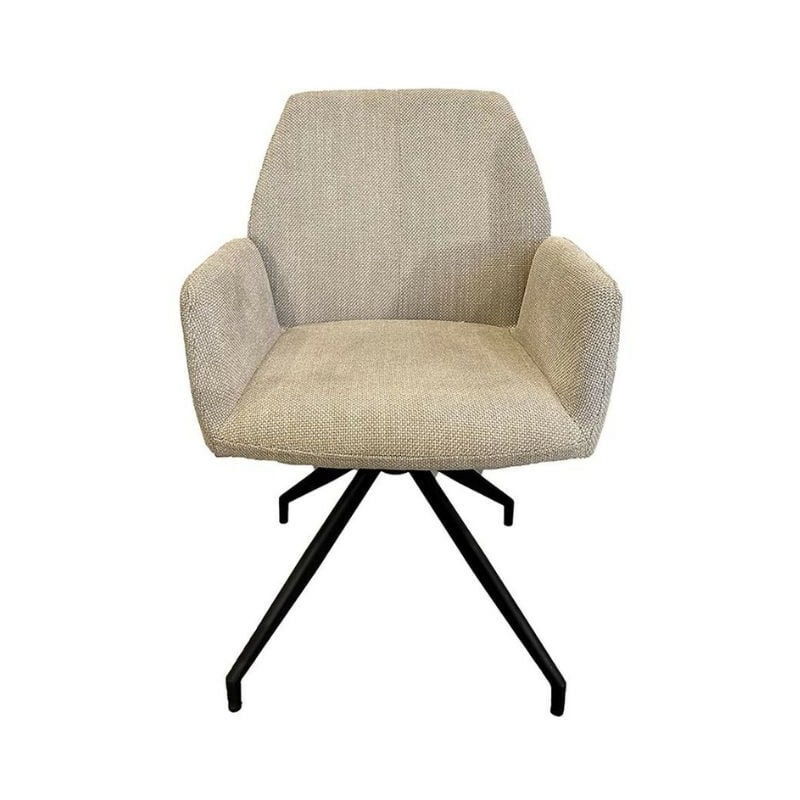 Bobochic - Chaise et fauteuil de table Fauteuil de table pivotant helene tissu texturé Beige - Beige