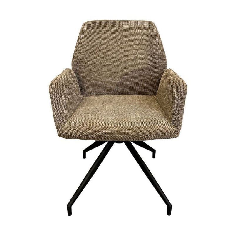 Bobochic - Chaise et fauteuil de table Fauteuil de table pivotant helene tissu texturé Marron clair - Marron clair