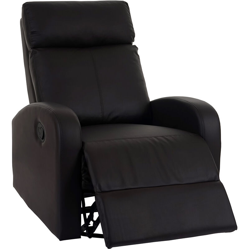 fauteuil de television crosby, fauteuil relax, rocking-chair, fonction bascule, pivotant, similicuir ~ marron