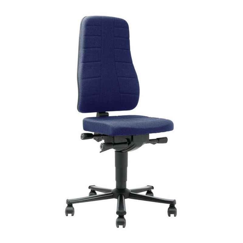 Chaise d'atelier pivotante All-In-One Highline rouleaux rembourrage tissu bleu 450-600 mm