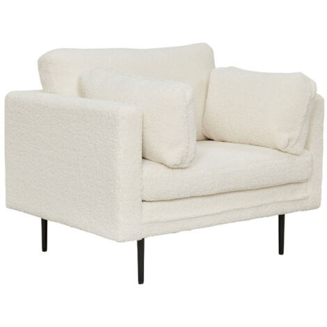 Fauteuil Design Bouclette "Boom" 110cm Blanc