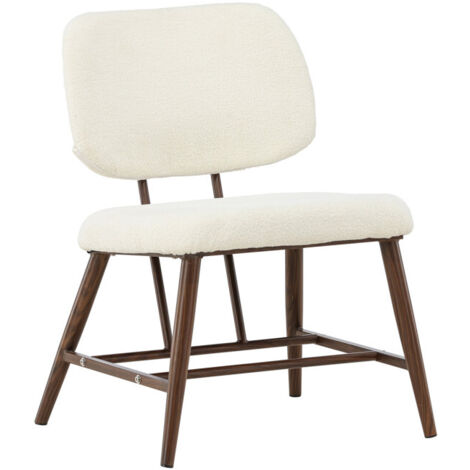 Fauteuil Design Bouclette "Midland" 84cm Blanc