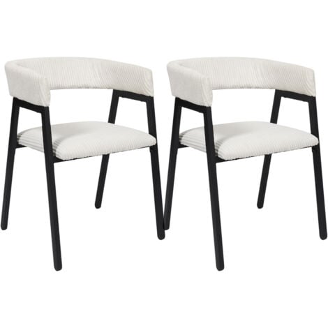 THE HOME DECO FACTORY Fauteuil Design Cotele Scott Beige - Lot De 2