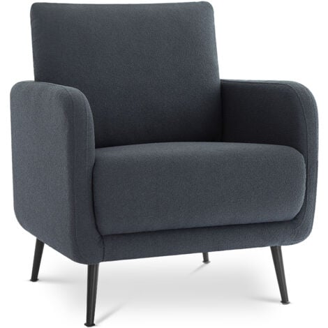 SICAAN Fauteuil design EMMA bouclette gris souris