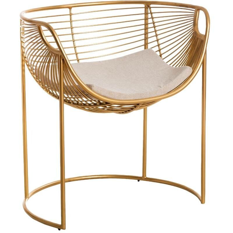 Fauteuil design en métal doré