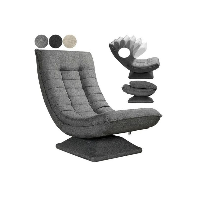 Fauteuil Design et Relax Tissu gris. Idéal pour la relaxation et le bien-être