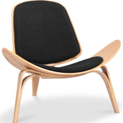 Fauteuil design - Fauteuil scandinave - Revêtement en tissu - Lucy Noir