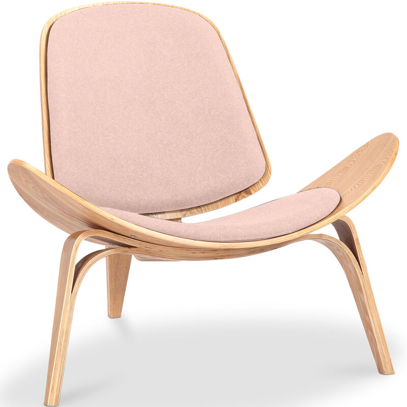 Fauteuil design - Fauteuil scandinave - Revêtement tissu - Pêche - Lucy Pêche Fauteuil design - Fauteuil scandinave - Revêtement tissu - Pêche - Lucy Pêche