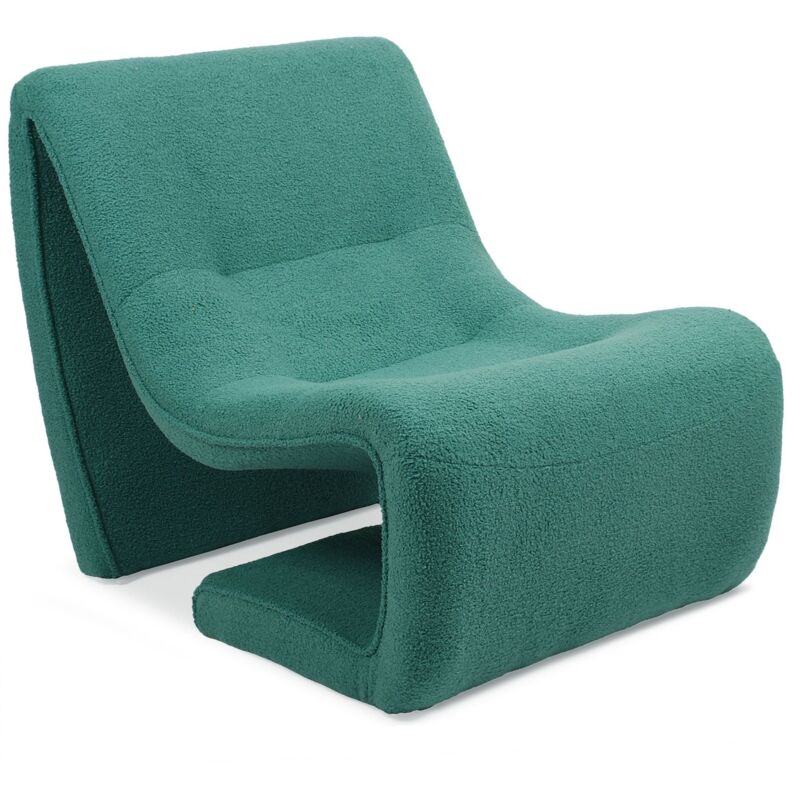 Fauteuil design Feldon Tissu bouclette Vert