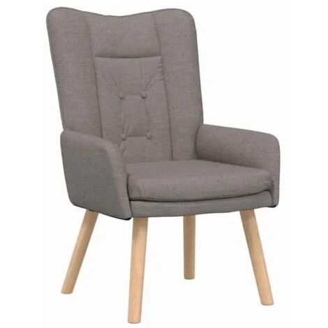 Fauteuil design gris-brun en tissu et contreplaqué – Dimensions 63 x 67 x 94 cm – Assise confortable, dossier ergonomique, style scandinave moderne pour salon ou bureau